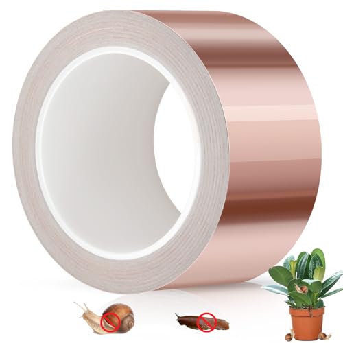 Ruibinlee kupferband 70mm*20M Schneckenabwehr Kupferband Gegen Schnecken Schneckenschutz für Hochbeete Kupferfolie Selbstklebend Electrical Tape EMI Abschirmung, Copper tape, Kupferklebeband von Ruibinlee