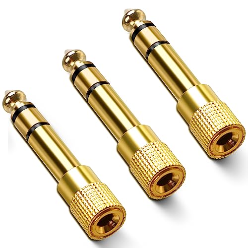 Ruibow Kopfhörer Adapter 3 Stück Klinkenstecker Adapter 6,35mm auf 3,5mm Klinke Adapter Vergoldet Stereo Audio Adapter Headphone Jack Adapter Adapter Klinke für Keyboard, Lautsprecher, Kopfhörer Ruibow Kopfhörer Adapter 3 Stück Klinkenstecker Adapter 6,35mm auf 3,5mm Klinke Adapter Vergoldet Stereo Audio Adapter Headphone Jack Adapter Adapter Klinke für Keyboard, Lautsprecher, Kopfhörer von Ruibow