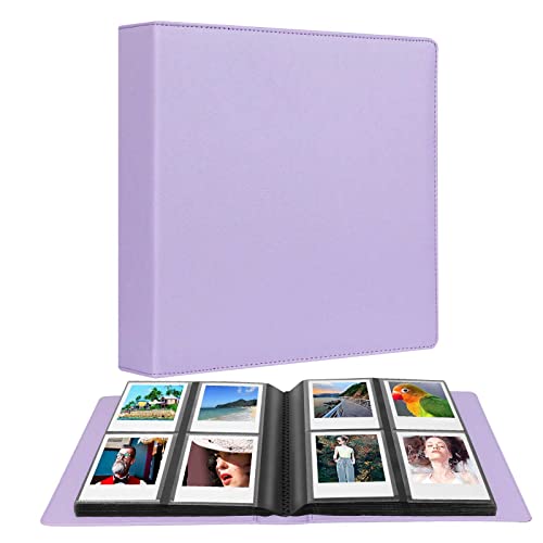 192 Taschen Fotoalbum für Fujifilm Instax Wide 300, Polaroid OneStep/Polaroid POP/Polaroid Originals 600/Polaroid SX70 Kamera 3.5x4.5 Zoll Foto, i-Type Film Album (Violett) von Ruibytree