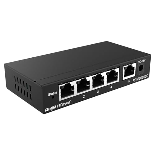 REYEE 5-Port Gigabit Smart Switch, 5 Gigabit RJ45-Ports, Desktop-Stahl-Gehäuse REYEE 5-Port Gigabit Smart Switch, 5 Gigabit RJ45-Ports, Desktop-Stahl-Gehäuse von Ruijie Reyee