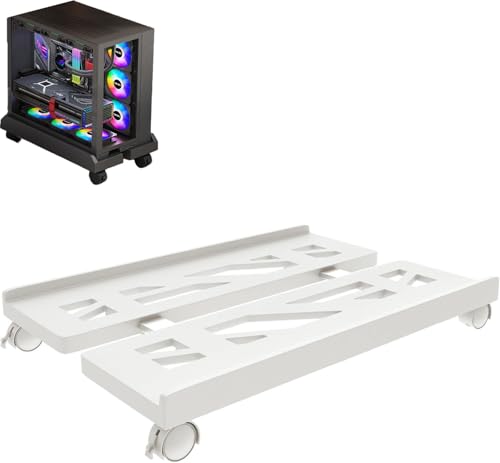 Ruikcoll mobilen CPU-Ständer, Geeignet für PC-Tower-Computerständer, universellen CPU-Ständer mit Vier Rädern, Computer-Desktop-Ständer.(Weiß) von Ruikcoll