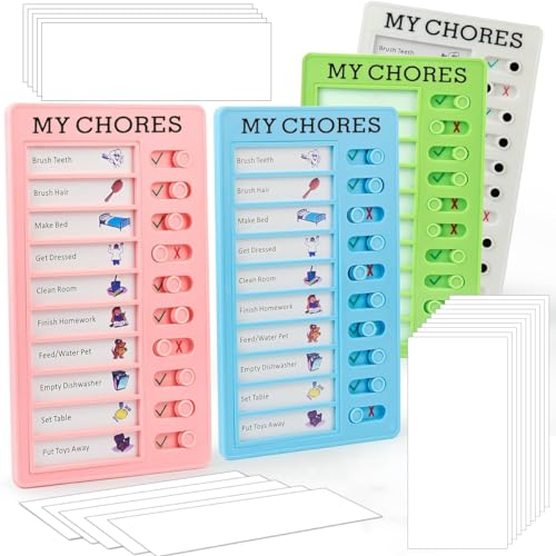 4 Stück Memo Checkliste Boards To Do List Checklist Board Tafel Chore Chart Tagesplaner Kinder Routine mit 20 Blanko Papier für Kinder Erwachsene RV Checkliste Erinnerung von Ruikdly