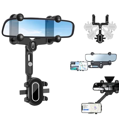 Handyhalterung Auto Spiegel Multifunktionale Drehbare Auto-Rückspiegel-Handyhalterung 360 Grad Telefonhalter Rückspiegel Telefonhalter Einziehbarer Autotelefonhalter Kompatibel mit 3-7 Zoll Smartphone Handyhalterung Auto Spiegel Multifunktionale Drehbare Auto-Rückspiegel-Handyhalterung 360 Grad Telefonhalter Rückspiegel Telefonhalter Einziehbarer Autotelefonhalter Kompatibel mit 3-7 Zoll Smartphone von Ruikdly