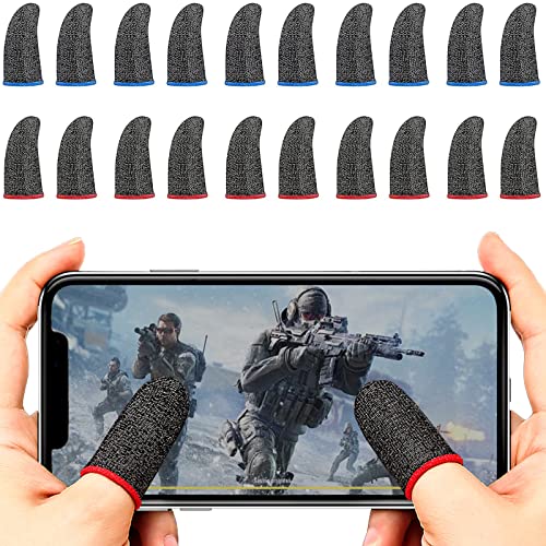 PUBG Mobile Game Finger Sleeve 20 pcs Finger Sleeves Mobile Game Controller Handschuhe mit Rutschfester Schweißfester Empfindliche für PUBG Überlebensregeln Knives Out Rule of Survival(Android IOS) von Ruikdly