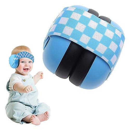 Ruikdly Baby Ear Defenders Soft Adjustable Kids Ear Defender Baby Headphones for Airplane Prevent Hearing Damage & Improve Sleep Baby Noise Cancelling Headphones for 0-36 Months Toddlers Baby, blau, von Ruikdly