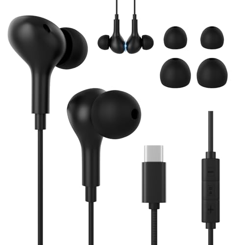 USB C Kopfhörer für iPhone 16 16s 16plus 16 pro max 15 15s 15plus 15 Pro Max, Kopfhörer mit Mikrofon In-Ear für Samsung Galaxy S25 S25 Ultra A56 A36 A26 A55 A53 A54 A33 A34 A35 S23 Ultra S22 FE S20 von Ruilezyo