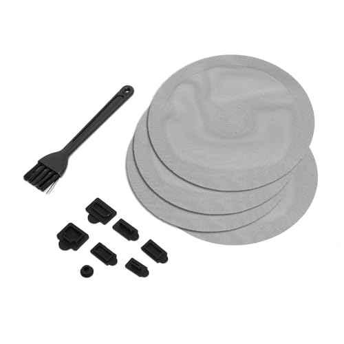 Ruimou 1 Set PS5-Staubschutz Abdeckungs Set(4 Staubnetz-Rundfilter, 7 Staubstopfen, 1 Reinigungsbürste), kompatibel mit PS5 und PS5 Slim-Spielekonsole von Ruimou