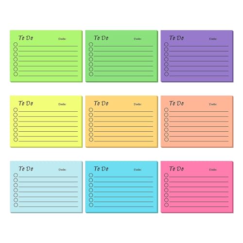9 Stücke Klebrige Notizpapiere Selbstbewusstes Notizpolster Ausgekleidetes Memo Pad Bunte Klebrige Notizen Erinnerung Auf Kühlschrank Türberechnung von Ruiogoe