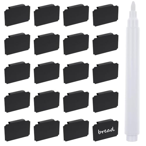 20 Stück Etikettenhalter Clip, Wiederverwendbare PVC Korbetiketten Clip, Abwischbare Schwarze Clips Etikette Mit 1 Whiteboard Stift, Abnehmbare Label Halter für Lagerung Körbe Regal Organisationsbox 20 Stück Etikettenhalter Clip, Wiederverwendbare PVC Korbetiketten Clip, Abwischbare Schwarze Clips Etikette Mit 1 Whiteboard Stift, Abnehmbare Label Halter für Lagerung Körbe Regal Organisationsbox von Ruioomeep