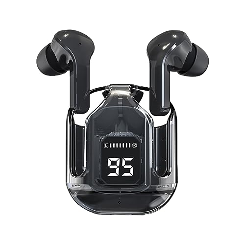 Ruiqas Drahtlos Bluetooth Kopfhörer 5. 3 In-Ear Ohrhörer LED Power Display Mit Mikrofon IP7 Wasserdicht Ohrhörer Transparent Ladekoffer von Ruiqas