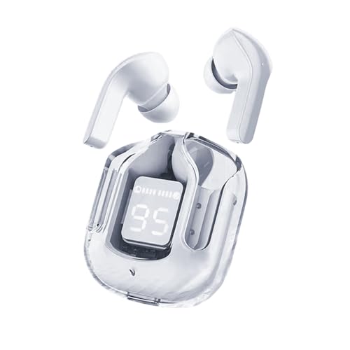 Ruiqas Drahtlos Bluetooth Kopfhörer 5. 3 In-Ear Ohrhörer LED Power Display Mit Mikrofon IP7 Wasserdicht Ohrhörer Transparent Ladekoffer von Ruiqas