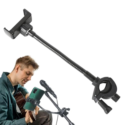 Rukjmqi Smartphone-Halter Für Mikrofonständer - Verstellbare Handy- & Mikrofonhalterung Mit Flexibler Gelenkarm - Verstellbare Halterung Mit Langem Schwanenhalsarm Für Schlagzeug Musik Studio Rukjmqi Smartphone-Halter Für Mikrofonständer - Verstellbare Handy- & Mikrofonhalterung Mit Flexibler Gelenkarm - Verstellbare Halterung Mit Langem Schwanenhalsarm Für Schlagzeug Musik Studio von Rukjmqi