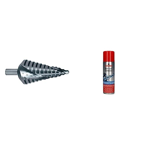 RUKO Stufenbohrer Gr.2 HSS 2 Schneiden Bohrer ø 4.0-30.0 mm & NIGRIN Bohr- und Schneideöl, 250 ml, hochdruckstabiles, silikonfreies Schmiermittel, mindert sichtbar den Verschleiß von Ruko