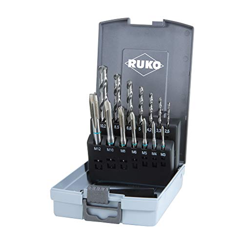 Ruko 245048RO Maschinengewindebohrer Satz HSS DIN 371 / 376, 14-teilig von Ruko