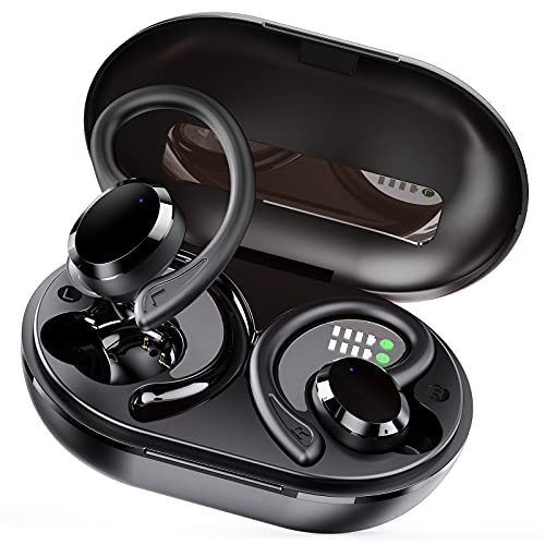 Bluetooth Kopfhörer Sport, In Ear Kopfhörer Kabellos Bluetooth 5.3 HiFi Stereo, [2023] 13 mm Treiber Wireless Earbuds mit HD Mic, 48Std Ohrhörer mit Bügel, IP7 Wasserdicht/800mAh USB-C LED Ladebox von Rulefiss