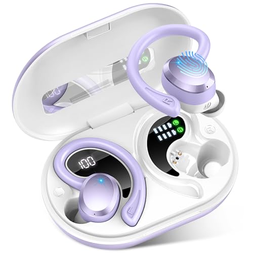 Bluetooth Kopfhörer Sport, In Ear Kopfhörer Kabellos Bluetooth 5.3 mit HD Mic, 48Std Hi-Fi Stereo Kopfhörer, 14.2 mm Treiber Ohrhörer, LED Anzeige, IP7 Wasserdicht mit 800mAh Ladekoffer Lauf Earbuds von Rulefiss
