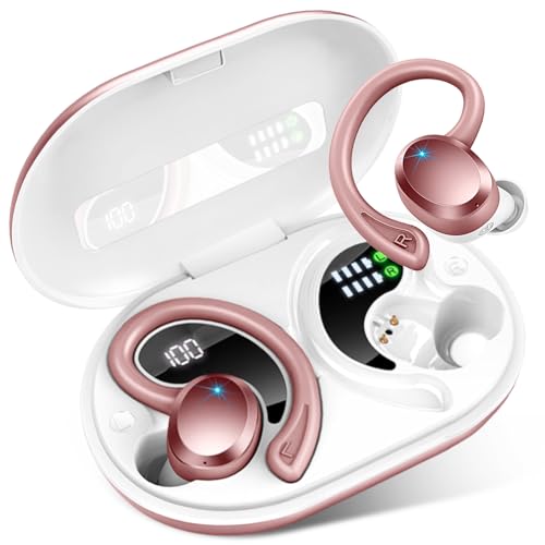 Bluetooth Kopfhörer Sport, Kopfhörer Kabellos Bluetooth 5.3 mit HD Mic, 48Std Hi-Fi Stereo In Ear Kopfhörer, 14.2 mm Treiber Ohrhörer, LED Anzeige, IP7 Wasserdicht mit 800mAh Ladekoffer Lauf Earbuds von Rulefiss