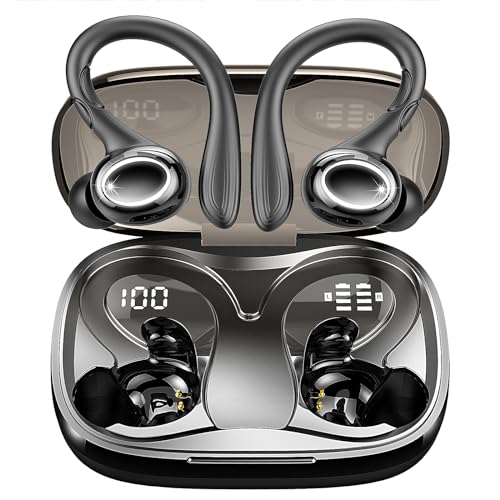 Bluetooth Kopfhörer in Ear Sport, Kopfhörer Kabellos Bluetooth 5.3 mit 3D HiFi Stereo, 48 Std 4 Mics Kabellose Kopfhörer, Noise Cancelling Wireless Earbud, IP7 Wasserdicht/LED-Anzeige/USB-C Ohrhörer von Rulefiss