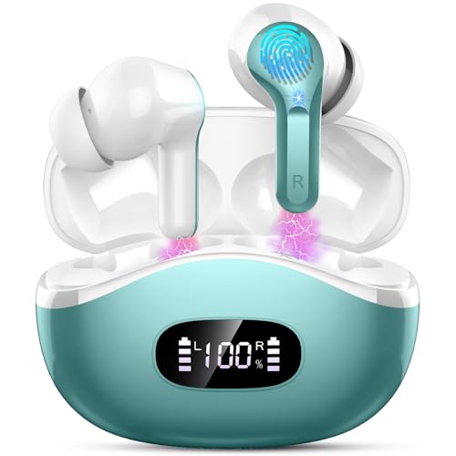 Rulefiss Bluetooth Kopfhörer Sport, Wireless Earbud, 4 ENC Noise Cancelling Mic, IP7 Wasserdicht in Ear von Rulefiss