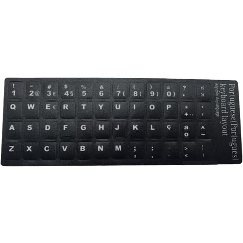 Portugiesisch Tastatur-aufkleber Nicht Transparente Schwarze Aufkleber Weißen Buchstaben Portugiesisch Tastatur-aufkleber Für Laptop-computer von Ruluti