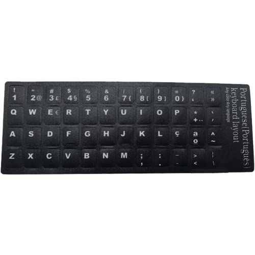 Ruluti Portugiesisch Tastatur-Aufkleber, Wasserabweisend, Staubabweisend, Schwarz, Papier, 18 * 6,7 cm, Für Laptop-Tastatur von Ruluti