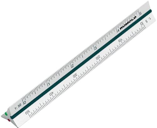 Rumold 248.901 Aluminium Präzisions-Dreikantmaßstab, DIN Teilung, 10cm Länge von Rumold