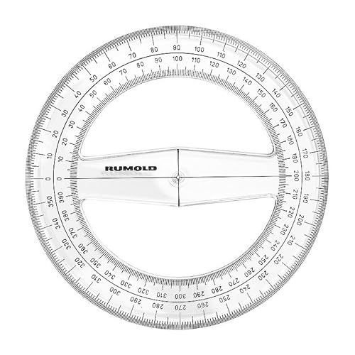 Rumold 313.202 VollkreisWinkelmesser, 400 GON-Teilung, 15cm Durchmesser, Transparent von Rumold