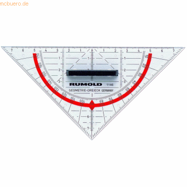 Rumold Geometrie-Dreieck 16 cm Kunststoff mit abnehmbaren Griff von Rumold