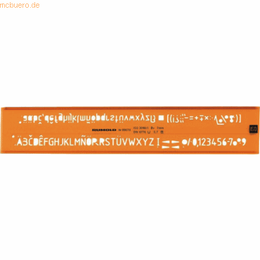 Rumold Schriftschablone 2,5mm orange/transparent von Rumold