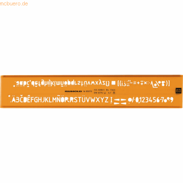 Rumold Schriftschablone 3,5mm orange/transparent von Rumold