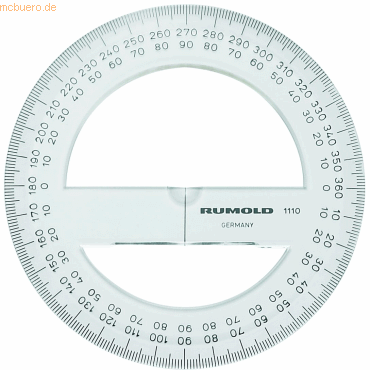 Rumold Vollkreiswinkelmesser 360 Grad Kunststoff transparent 10 cm von Rumold