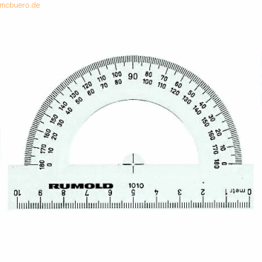 Rumold Winkelmesser 180 Grad transparent 10 cm von Rumold