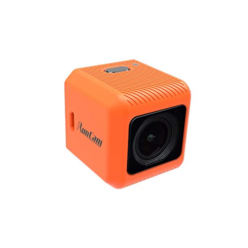 RunCam 5 Orange 56g Ultra-Light 4K 30fps 2.7K 60fps HD Camera, Kleiner Würfel HD Cam für FPV Drohne Airsoft Motorrad Fahrrad Helm Kompatibel mit Session Caddx Orca Mount Unterstützung EIS von RunCam