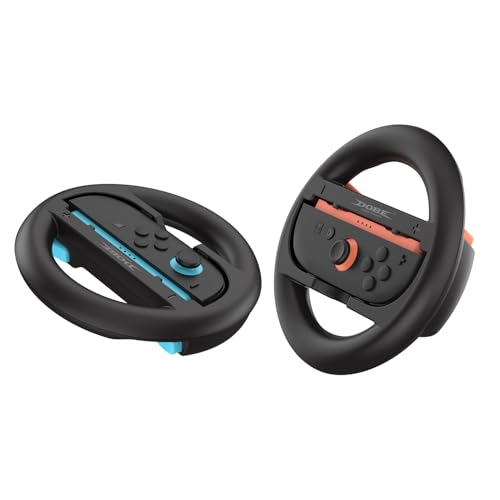 RunSnail Lenkräder für Mario Kart Switch 2 Gen OLED JoyCons, JoyCon Racing Wheels für Mario Kart 8 Deluxe, Switch Lenkrad Joycon 2. Generation Controller Rennzubehör (2Pcs Schwarz) von RunSnail