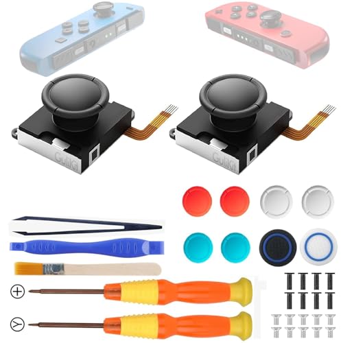 Runsnail for GuliKit 2Pcs TMR Joystick Ersatz für Joycon, Kein Drift, Hohe Präzision, Elektromagnetischer TMR-Joystick mit Reparatursatz, Thumbstick-Kappen in 4 Farben, Kompatibel mit Switch/OLED/Lite Runsnail for GuliKit 2Pcs TMR Joystick Ersatz für Joycon, Kein Drift, Hohe Präzision, Elektromagnetischer TMR-Joystick mit Reparatursatz, Thumbstick-Kappen in 4 Farben, Kompatibel mit Switch/OLED/Lite von RunSnail
