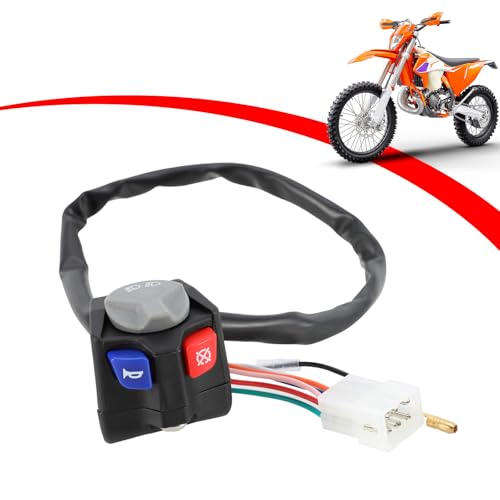 Runfarr Motorrad-Lenkerschalter, Plug&Play EIN/Aus-Schalter Griffsteuerung Zündstoppschalter für EC ECF EXC XC-W SC SXC SMC TE FE TX FX Dirt Pit Bike von Runfarr