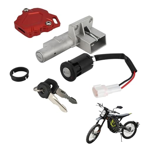 Motorrad Zündschlüsselschalter + Schlüsselhüllen Set,Schlüsselstarterschalter mit Schlüsselschutz aus CNC Aluminium für Sur Ron Light Bee Sur Ron S/X-Rot Motorrad Zündschlüsselschalter + Schlüsselhüllen Set,Schlüsselstarterschalter mit Schlüsselschutz aus CNC Aluminium für Sur Ron Light Bee Sur Ron S/X-Rot von Runfarr