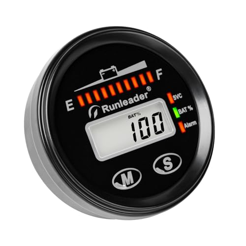 Runleader 12V bis 48V Batterieanzeige, Voltmeter, Arbeitszeitaufzeichnung für Blei-Säure, GEL, LiFePO4, Trojaner, AGM 18650, batteriebetriebener Rasenmäher, Golfwagen, Gabelstapler, Wohnmobil usw. Runleader 12V bis 48V Batterieanzeige, Voltmeter, Arbeitszeitaufzeichnung für Blei-Säure, GEL, LiFePO4, Trojaner, AGM 18650, batteriebetriebener Rasenmäher, Golfwagen, Gabelstapler, Wohnmobil usw. von Runleader