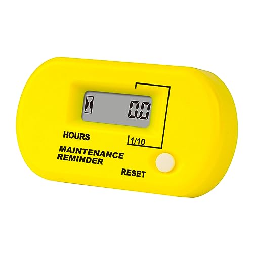 Runleader Digital Inductive Hour Meter, Wartungserinnerung für ZTR Rasenmäher Tragbarer Generator Luftkompressor Schneemobil ATV Außenborder Motor Dirtbike Motorrad und gasbetriebenes Gerät. (Gelb) von Runleader