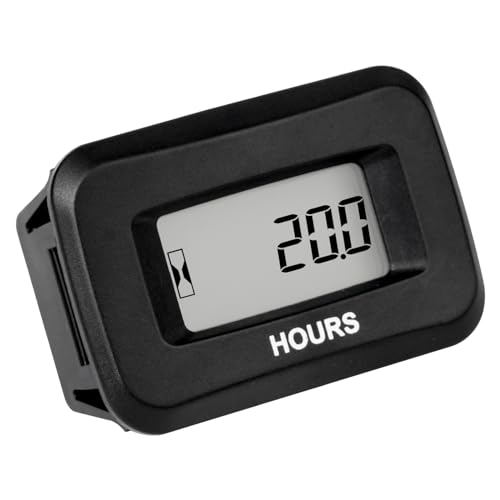 Runleader Digital Maintenance Hour Meter, Volt.DC 5V bis 60V für ZTR Rasenmäher Traktor Generator Golfwagen Clubauto Scrubber Marine ATV Motorkompressor und gasbetriebene Geräte von Runleader
