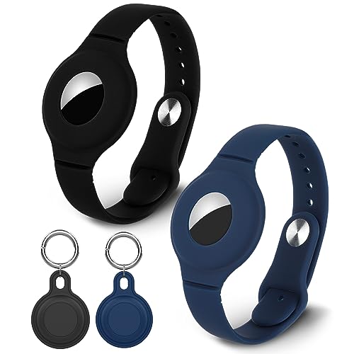 Runmeihe 2er Pack Airtag Anhänger Hülle + 2er Pack GPS Kinder Armband Kompatibel, Armband und Schlüsselanhänger Runmeihe 2er Pack Airtag Anhänger Hülle + 2er Pack GPS Kinder Armband Kompatibel, Armband und Schlüsselanhänger von Runmeihe