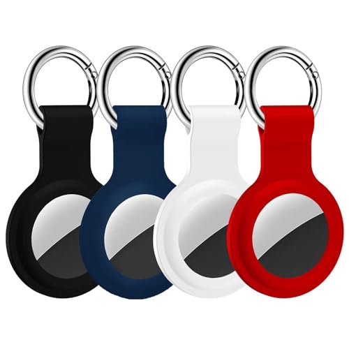 Runmeihe 4er Pack Airtag Anhänger Hülle, kompatibel, weicher Schlüsselanhänger aus Silikon mit Schnallen, Wasserdichter Schlüsselring Runmeihe 4er Pack Airtag Anhänger Hülle, kompatibel, weicher Schlüsselanhänger aus Silikon mit Schnallen, Wasserdichter Schlüsselring von Runmeihe