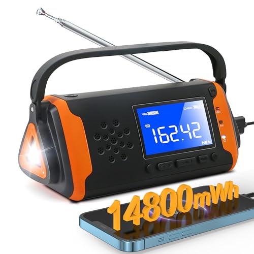 NOAA Wetterwarn-Radio - Solarbetriebenes, tragbares Radio mit 4000 mAh Akkuleistung für Handy, helle Taschenlampe für Haushalt, Notfall und Outdoor-Überlebenstraining. NOAA Wetterwarn-Radio - Solarbetriebenes, tragbares Radio mit 4000 mAh Akkuleistung für Handy, helle Taschenlampe für Haushalt, Notfall und Outdoor-Überlebenstraining. von RunningSnail