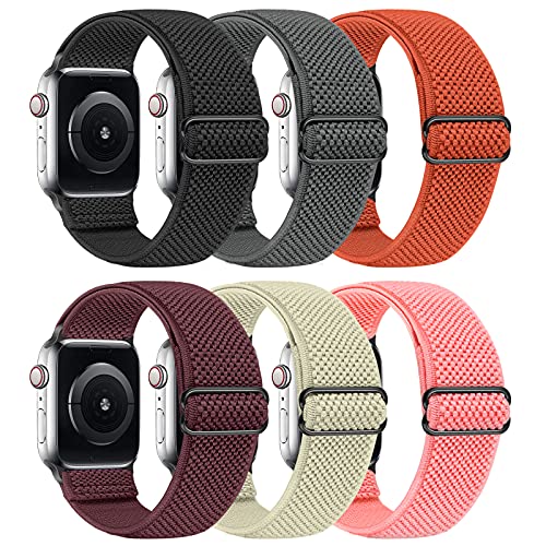 Runostrich Elastisch Nylon Armband Kompatibel mit Apple Watch Armband 41mm 40mm 38mm, Verstellbarer Solo Loop Ersatzband Damen Herren für iWatch Series 8/SE/7/6/5/4/3/2/1 von Runostrich