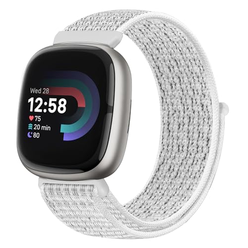 Runostrich Nylon Armband Kompatibel mit Fitbit Versa 4/Fitbit Sense 2/Fitbit Versa 3/Fitbit Sense, Weich Atmungsaktiver Sport Armband Verstellbares Ersatzband Damen Herren von Runostrich