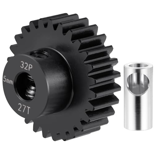 Runup Stahl 32P 5mm Ritzel 26T 27T 28T 29T 30T 31T 32T 33T 34T 35T 36T 37T 38T Motor Getriebe für 1/10 1/8 1/6 1/5 RC Auto Teile (27T) von Runup