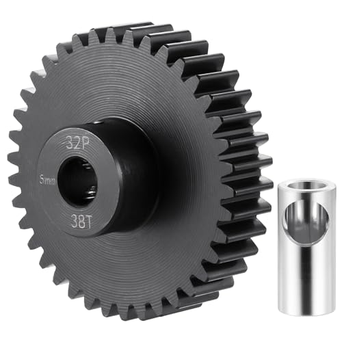 Runup Stahl 32P 5mm Ritzel 26T 27T 28T 29T 30T 31T 32T 33T 34T 35T 36T 37T 38T Motor Getriebe für 1/10 1/8 1/6 1/5 RC Auto Teile (38T) von Runup