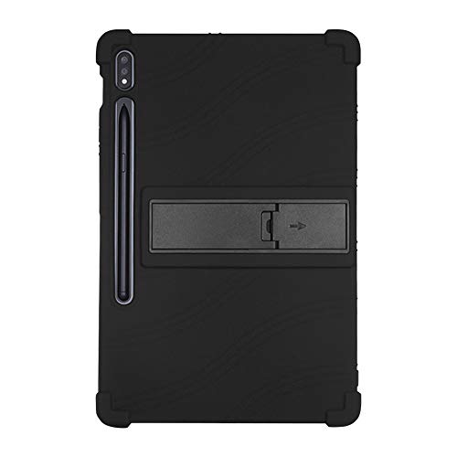 Runxingfu Schlagfest Stand Silikon Weich Skin Stoßfest Schützend Abdeckung Hüllen Hülle für Samsung Galaxy Tab S7 Plus SM-T970/T975 12,4 Zoll Tablet von Runxingfu