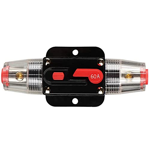 Ruolin Auto Audio Inline-Leistungsschalter 20A-125A, DC 12V-48V Automatische Sicherung Leistungsschalter, Manuelle Reset Sicherung Halter für Auto Audio System Schutz von Ruolin