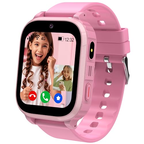 Ruopoem Smartwatch Kinder, 4G Kinder Smartwatch mit GPS und Telefon Videoanruf, GPS Uhr Kinder Anruffunktion SOS Spiel Voice Wecker Schulmodus SIM IP68 Wasserdicht Handy, Geschenke für Mädchen Jungen Ruopoem Smartwatch Kinder, 4G Kinder Smartwatch mit GPS und Telefon Videoanruf, GPS Uhr Kinder Anruffunktion SOS Spiel Voice Wecker Schulmodus SIM IP68 Wasserdicht Handy, Geschenke für Mädchen Jungen von Ruopoem